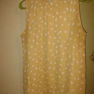 Woman's Orange and White Sleeveless Swing Top Loft size Large